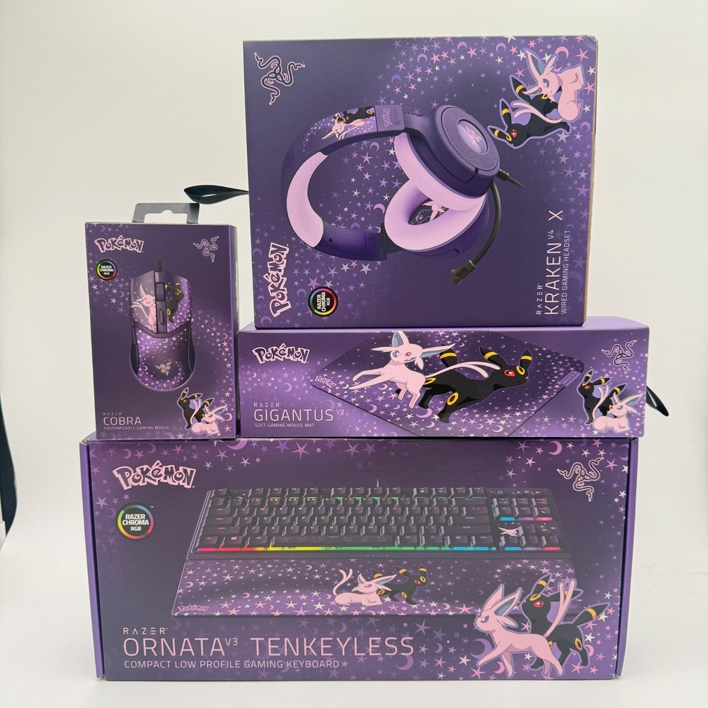 Pokemon x Razer Espeon & Umbreon Edition Set - Mouse/Pad, Keyboard, Headset